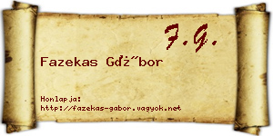 Fazekas Gábor névjegykártya